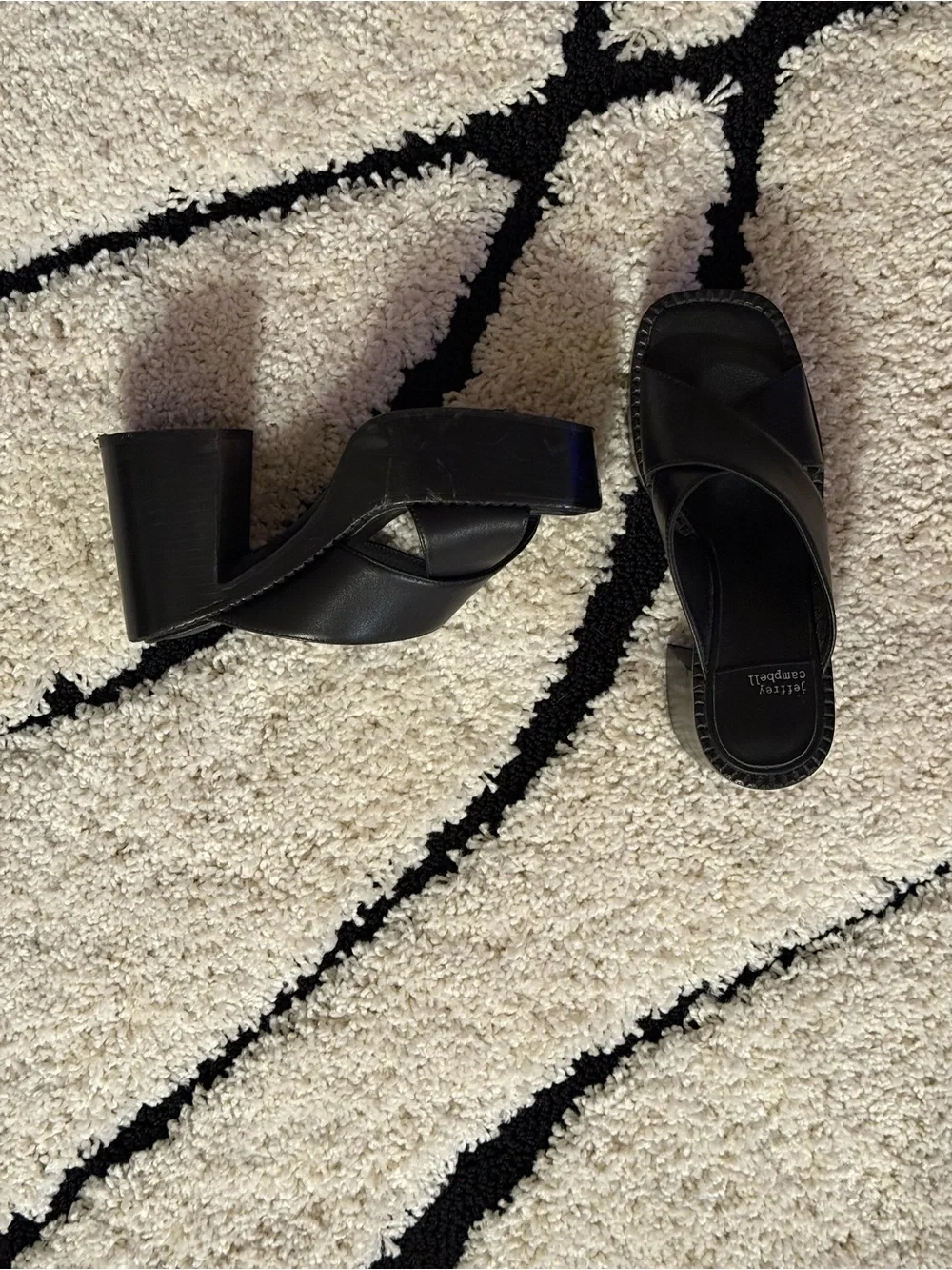 Jeffrey Campbell Black Leather Platform Herls